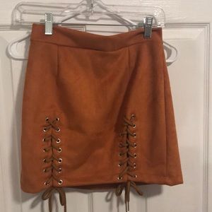 Faux suede mini skirt